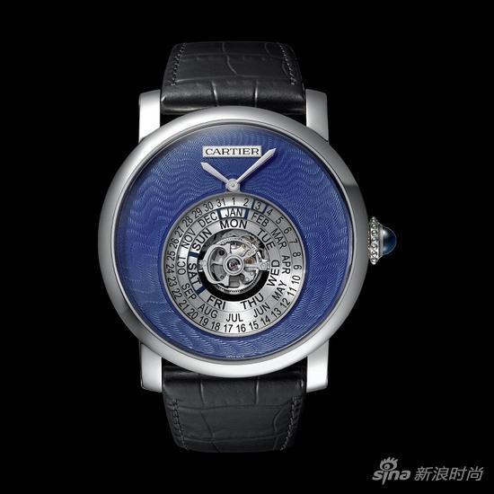 ROTONDE DE CARTIER天体运转式万年历,陀飞轮和环形显示万年历腕表