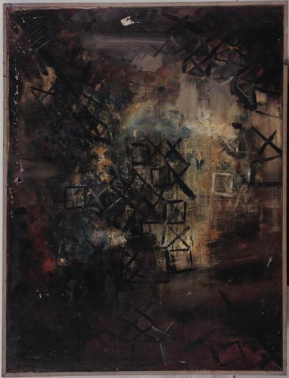 丁乙《破祭》布面油画,123 x 93 cm,1985年