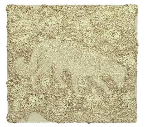 王焱 《犬图》 110×110cm 布面油画 2015