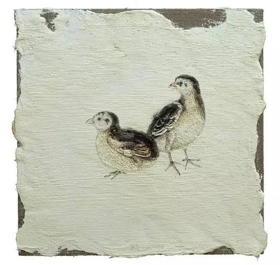 王焱 《雏鸡图》 70×70cm 布面油画 2015