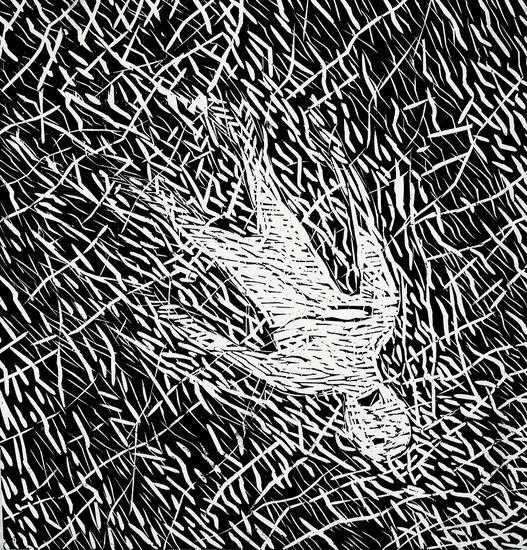 方力钧 45×47.2cm,版画,1995年