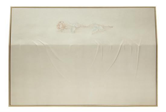 杭春晖 《绘画浮雕——白玫瑰》92x62cm纸本绘画+玻璃钢浮雕