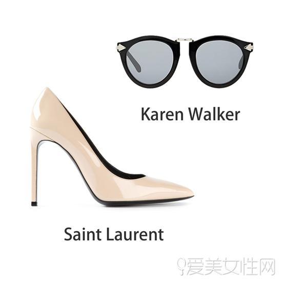 Saint Laurent高跟鞋与Karen Walker墨镜推荐