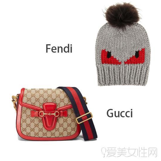 唐嫣Fendi毛线帽,Gucci包包