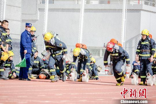 太原市消防救援支队组织开展比武竞赛