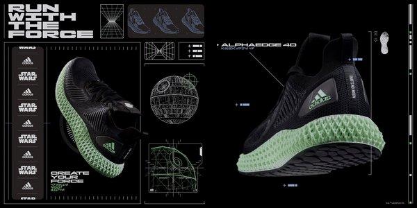 阿迪达斯推出新款ALPHAEDGE 4D星球大战主题系列跑鞋 | 美通社