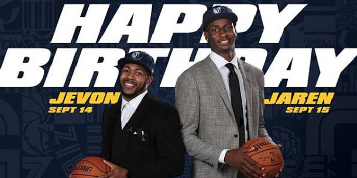 祝福 灰熊官方祝杰文 卡特 贾伦 杰克逊生日快乐