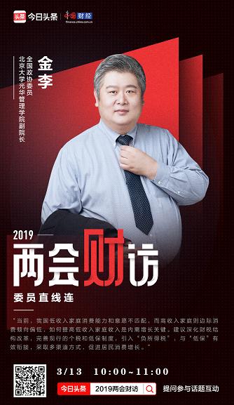 2019两会财访 | 金李：促进消费建议引入“负所得税”，让低收入人群所得税为“负”