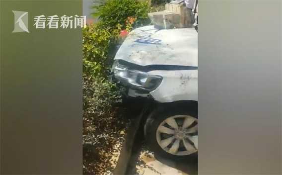 视频｜男子考科目二误把油门当刹车 直接撞倒考场围墙