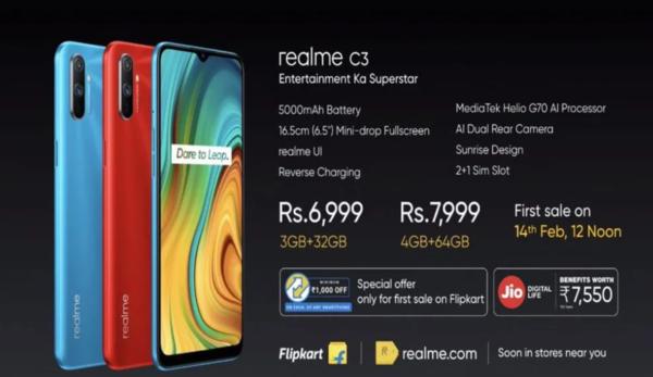 realme C3(图片来源网络)