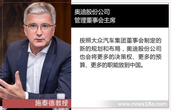 奥迪董事会主席施泰德：中国将拥有更多决策权