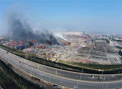 8月13日,瑞海国际仓库的爆炸现场。