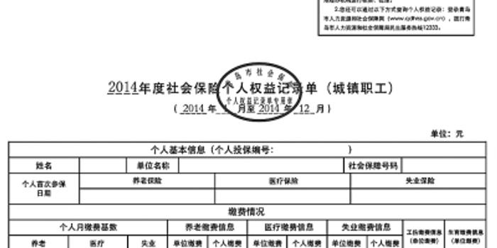 社保权益记录单,你收到了吗