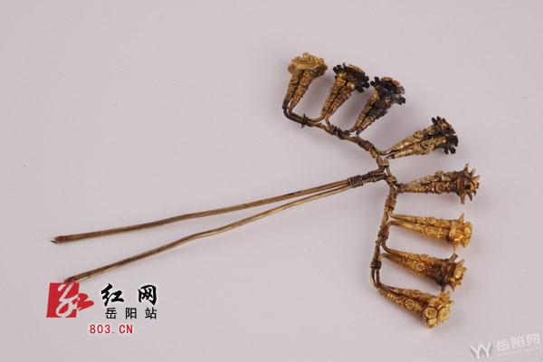 元八花头鎏金金钗