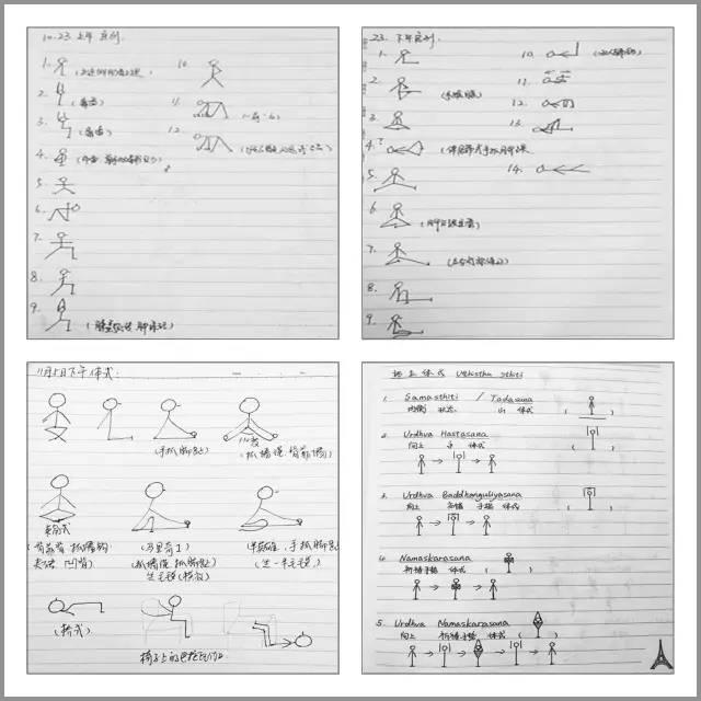 超全瑜伽小人绘画及体式笔记攻略