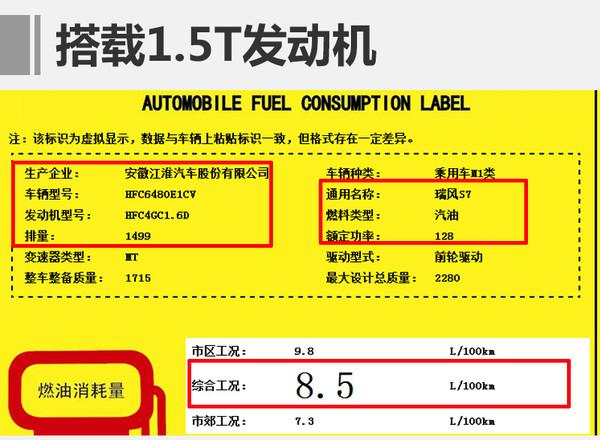 江淮“旗舰”SUV参数曝光 动力超宝马X4