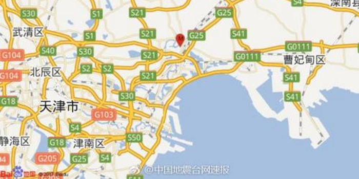 天津宁河区发生2.0级地震 震源深度17千米