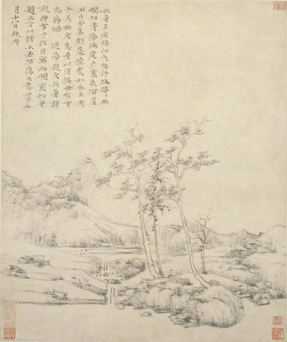 图9:倪瓒中国画《幽涧寒松轴》