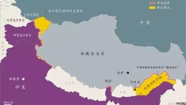 中情局的中印边境地图(注:锡金段应无争议)