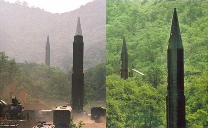 图片:密林中部署的东风-4中远程弹道导弹,是中国第一代远程地地战略导弹。