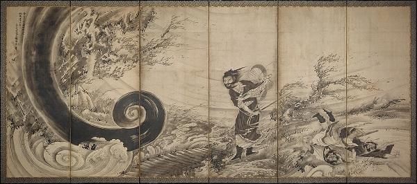 《风仙图屏风》江户时代(1764年)曾我萧白