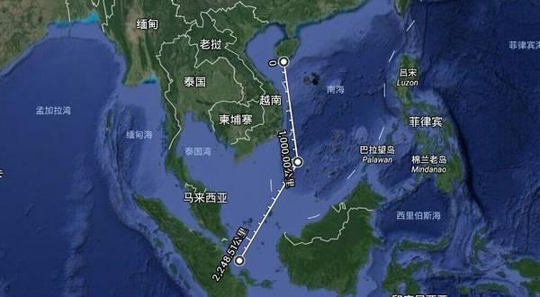(从三亚到马六甲海峡的距离)