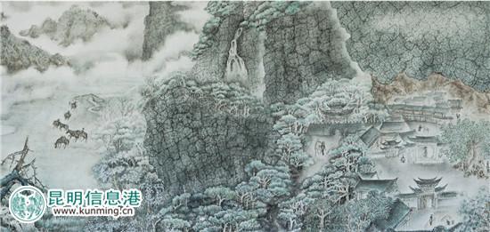 白族画家李维琨绘成50米国画长卷《南国瑰宝图》
