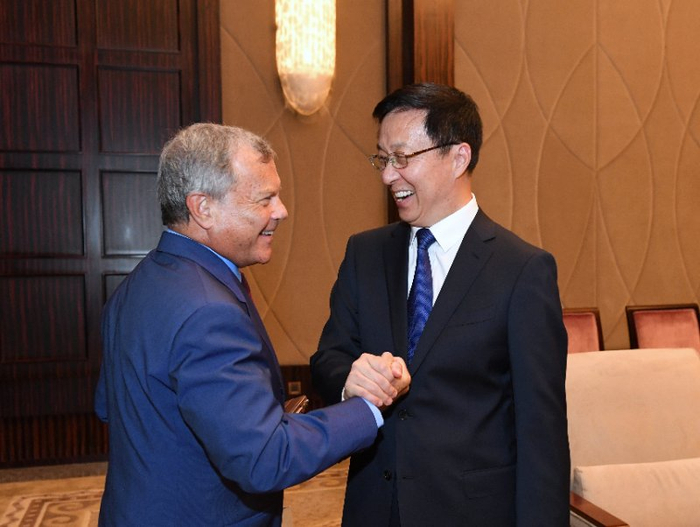 韩正会见咨询会议前主席、WPP首席执行官苏铭天