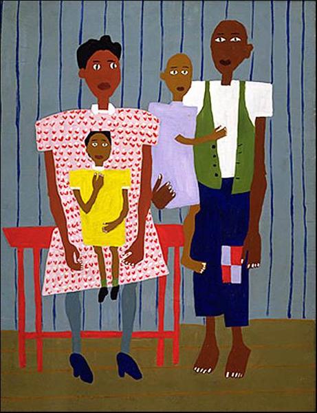 奥巴马选择的艺术作品,William Johnson 《Folk Family, 1944》