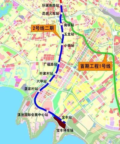 地铁2号线二期线路图