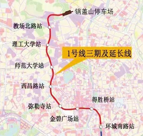 地铁1号线西北延线线路图