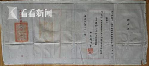 上海美专聘书 1932年