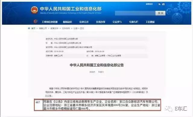 特斯拉宣布上海建厂，合众新能源获全国第7张新能源“准生证”