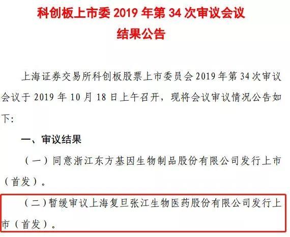 让上市委穷追不舍！复旦张江成科创板首例“暂缓审议”企业