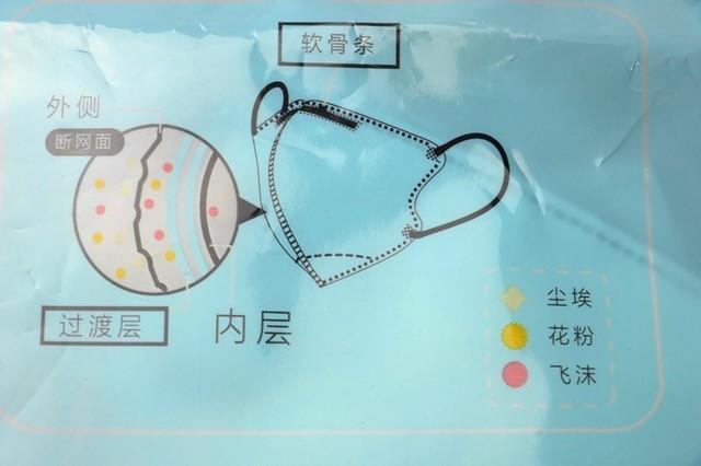 迪士尼 儿童使用的口罩,说明简略且防护种类里没有PM2.5