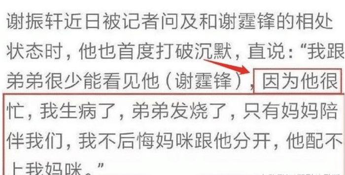 张柏芝儿子开撕谢霆锋:你配不上我妈！