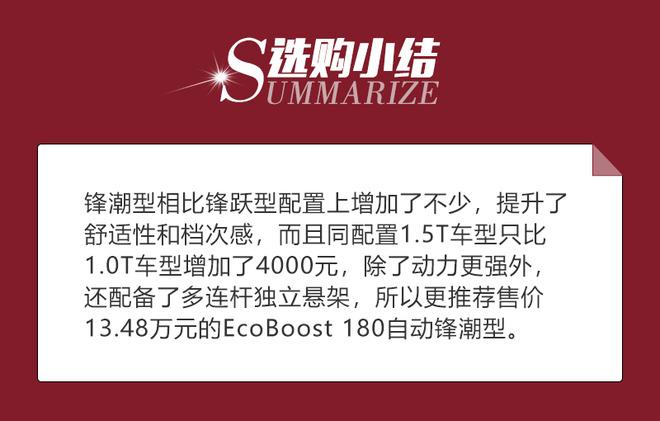 推荐EcoBoost 180锋潮型 新一代福克斯购车手册