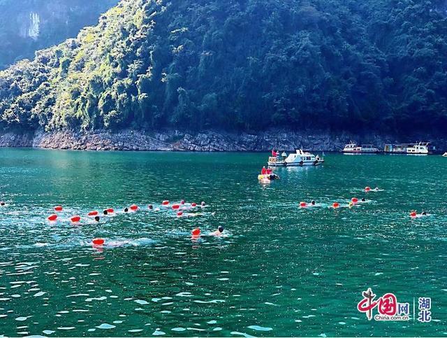 湖北长阳清江画廊举办第七届全国公开水域游泳挑战赛