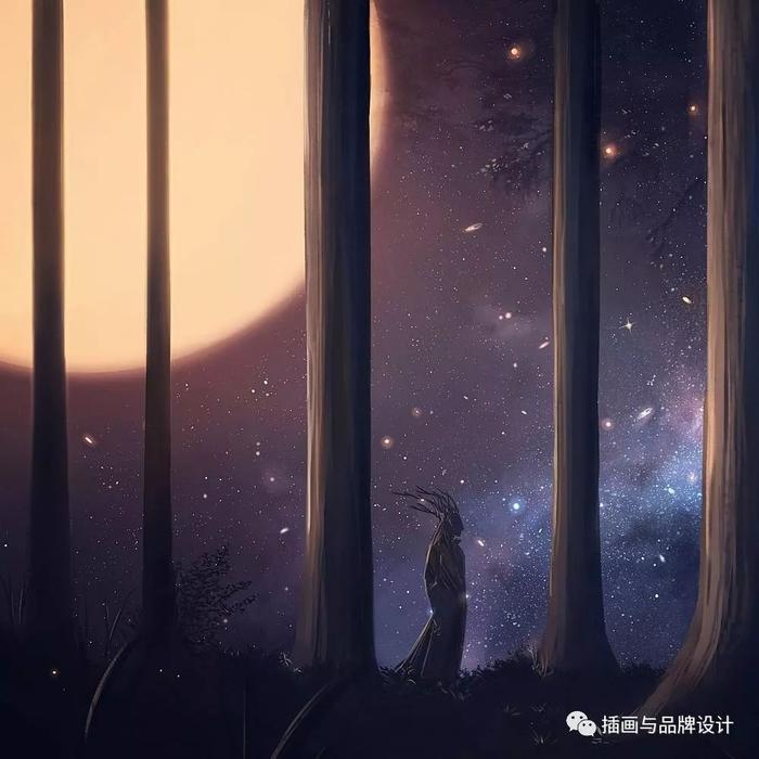 插画丨她笔下美到令人窒息的星空，每一幅都是一张壁纸