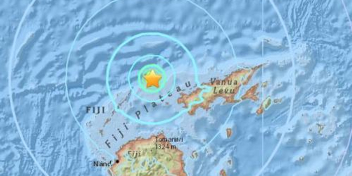 斐济北部海域发生5.7级地震震源深度10公里