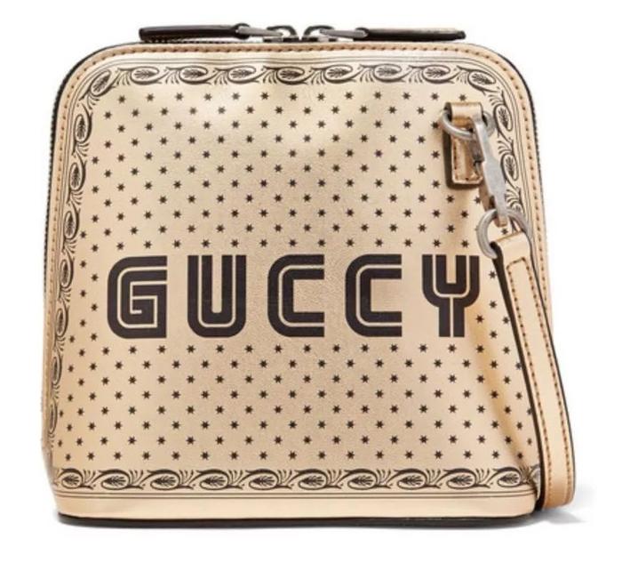 GUCCI Linea X 印花金属感皮革单肩包 $2,234