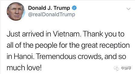 特朗普第一次到越南发推遭讽 网友留言配上越战图片