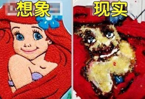 迪士尼公主蛋糕成“车祸现场” 灰姑娘怎么斗鸡眼了？