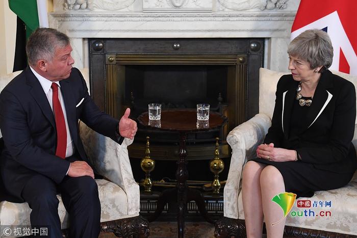 英国首相特蕾莎·梅会见约旦国王阿卜杜拉二世
