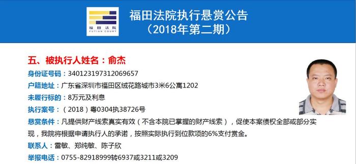 最高可获250万元赏金！福田法院重金悬赏找这37人