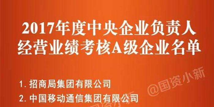 2017年度中央企业负责人经营业绩考核A级企业