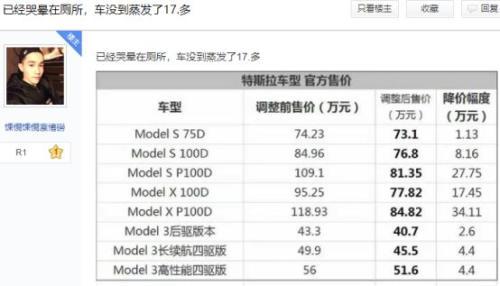 老司机“怒了“！刚买百万特斯拉 34万大降价就来了