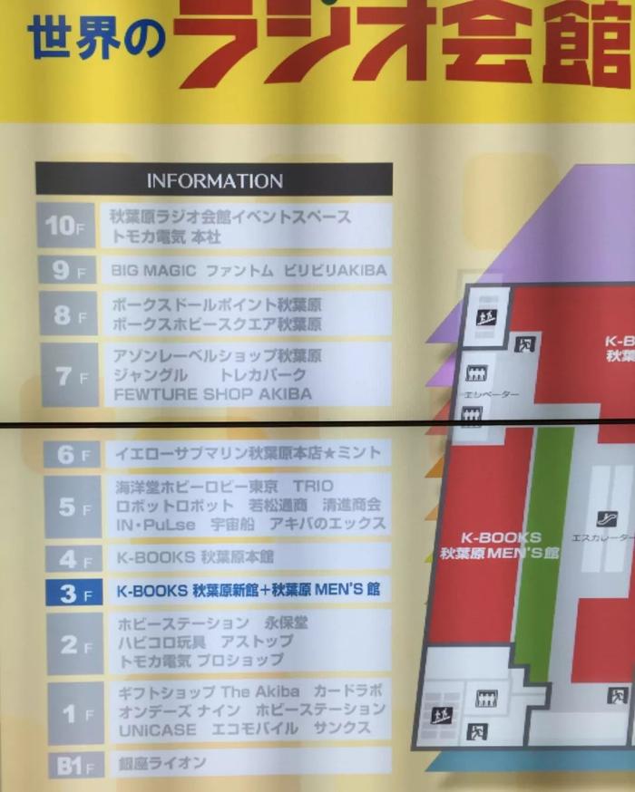 位于秋叶原“收音机会馆”五楼的“海洋堂”手办店