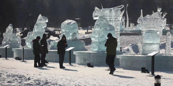 但这个冬季,长春并不单调,如今,不少公园,广场内打造的冰雕,冰灯,雪雕