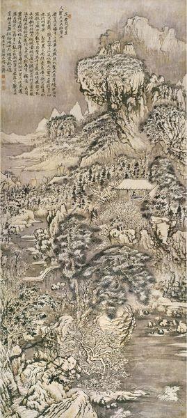 《长安雪霁图轴 》 石涛 康熙二十九年(1690年) 纸本设色 四川博物院藏